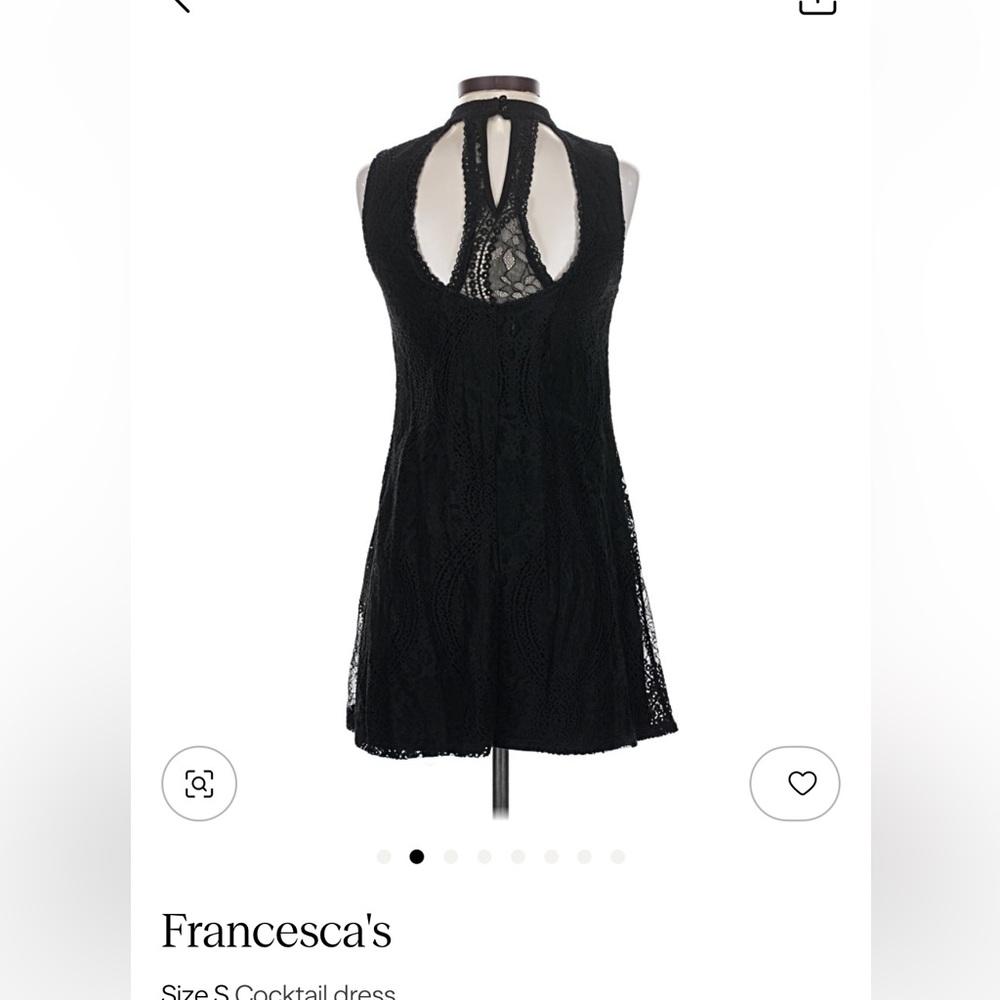Francesca's Black Lace Cocktail Dress Size Sm